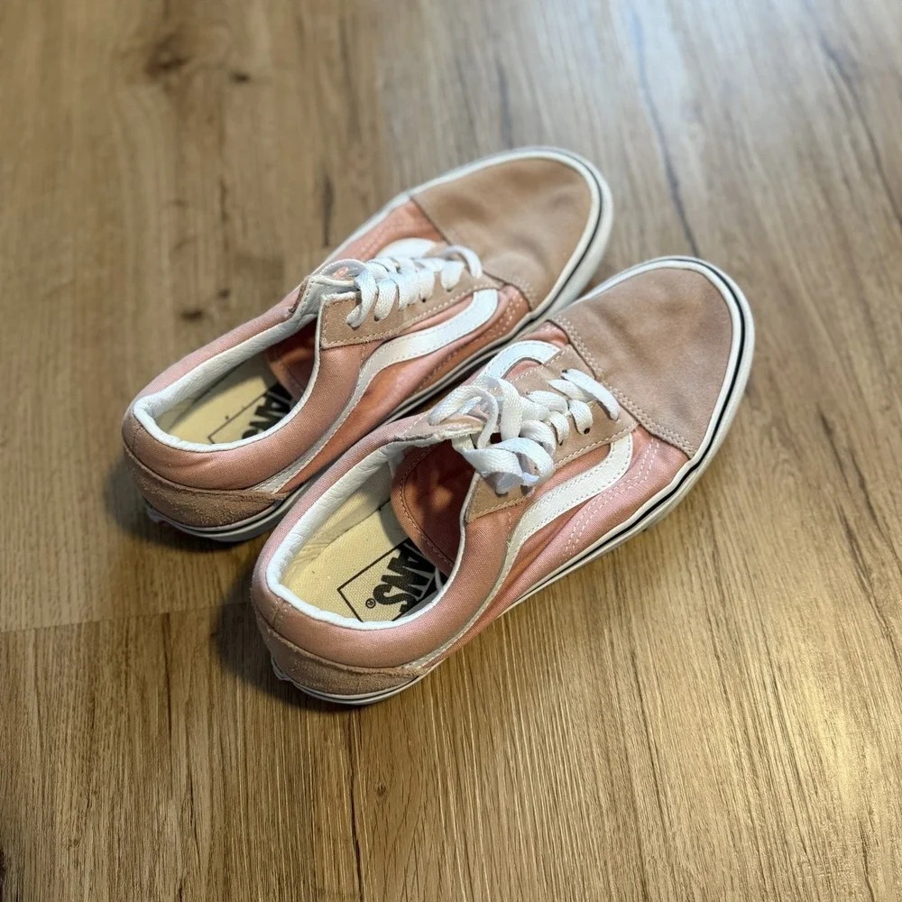 Vans old Skool Sneakers Shoes Unisex Pink Men 5.5 Women 7 Lace Up Low Top Skater